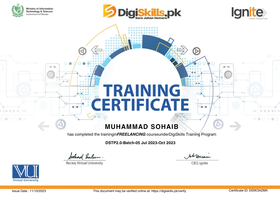 Freelancing Certificate